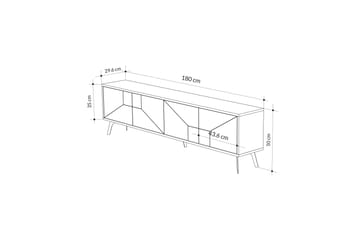 Dune TV-benk 180x29,6 cm Brun - Hanah Home - Møbler - Mediamøbel & tv møbel - TV-benk & mediabenk