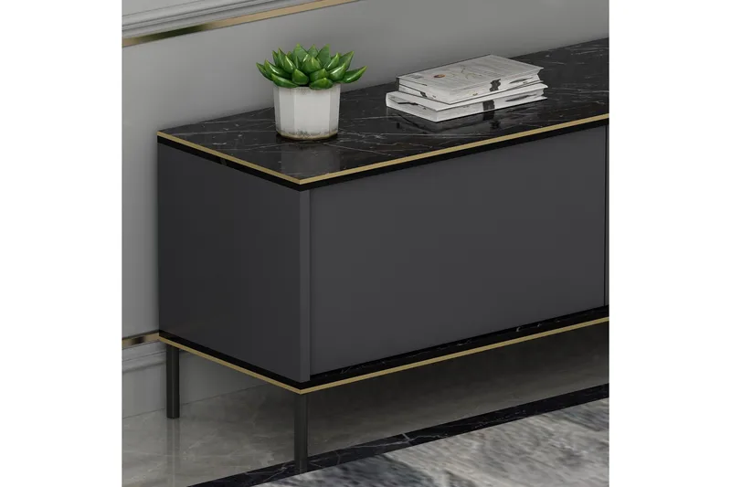 Imaj TV-benk 180x35 cm Svart - Hanah Home - Møbler - Mediamøbel & tv møbel - TV-benk & mediabenk