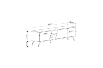 Fiona TV-benk 180x35,6 cm Brun/Hvit - Hanah Home - Møbler - Mediamøbel & tv møbel - TV-benk & mediabenk