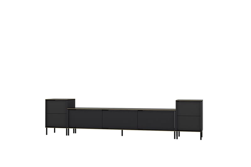 Imaj TV-møbelsett 180x35 cm Svart - Hanah Home - Møbler - Mediamøbel & tv møbel - TV-møbelsett
