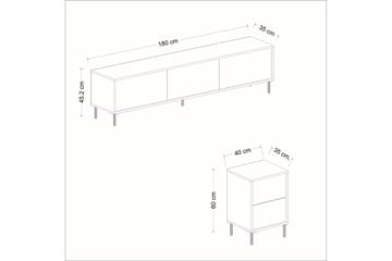 Imaj TV-møbelsett 180x35 cm Svart - Hanah Home - Møbler - Mediamøbel & tv møbel - TV-møbelsett