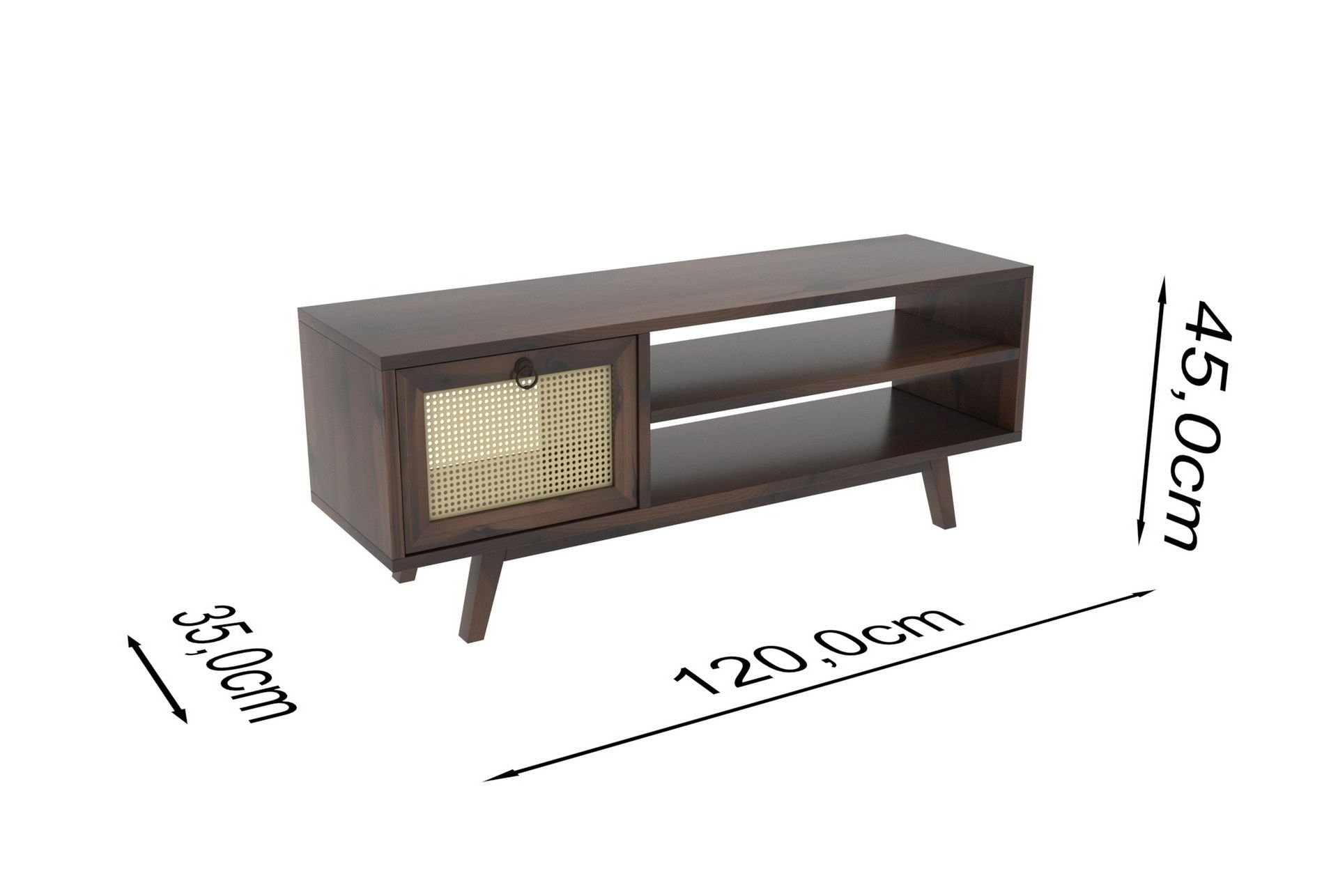 Julee TV-Benk 120x30 cm Brun - Hanah Home - Møbler - Mediamøbel & tv møbel - TV-benk & mediabenk