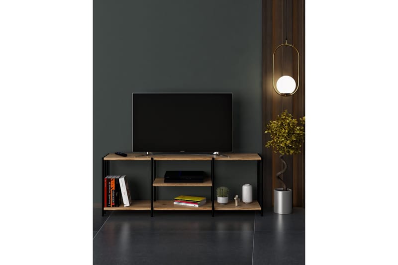 Lonhiene TV-møbelsett 124x26 cm Svart - Hanah Home - Møbler - Mediamøbel & tv møbel - TV-møbelsett