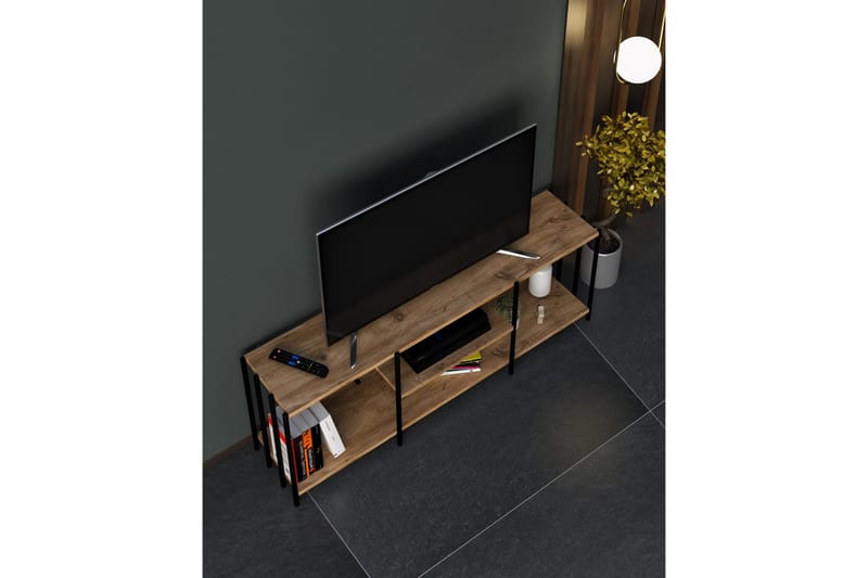 Lonhiene TV-møbelsett 124x26 cm Svart - Hanah Home - Møbler - Mediamøbel & tv møbel - TV-møbelsett