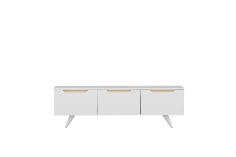 Babice TV-Benk 150x35 cm Hvit/Brun - Hanah Home - Møbler - Mediamøbel & tv møbel - TV-benk & mediabenk