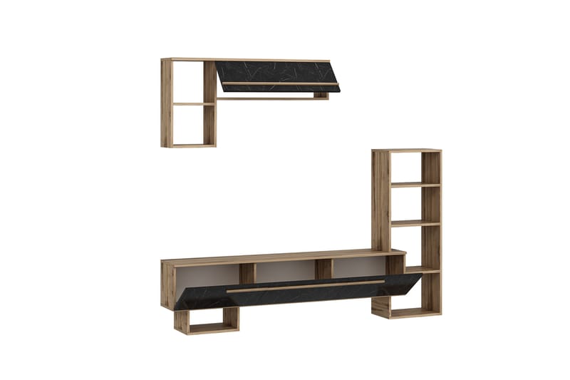 Mega TV-Møbelsett 120x22 cm Brun/Svart - Hanah Home - Møbler - Mediamøbel & tv møbel - TV-møbelsett