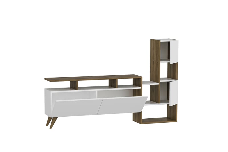Showsley TV-møbelsett 55,4x31,6 cm Hvit/Brun - Hanah Home - Møbler - Mediamøbel & tv møbel - TV-møbelsett