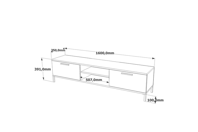 Jahida TV-møbelsett 160x35 cm Mørk blå/Svart - Hanah Home - Møbler - Mediamøbel & tv møbel - TV-møbelsett