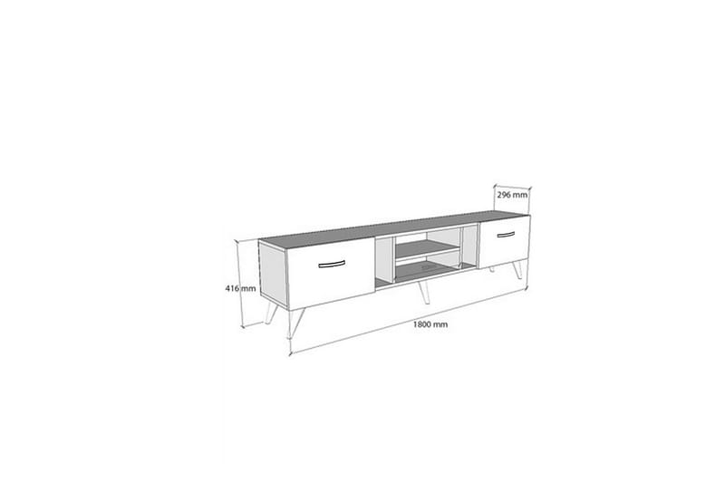 Rudy TV-benk 180x29,6 cm Hvit - Hanah Home - Møbler - Mediamøbel & tv møbel - TV-benk & mediabenk