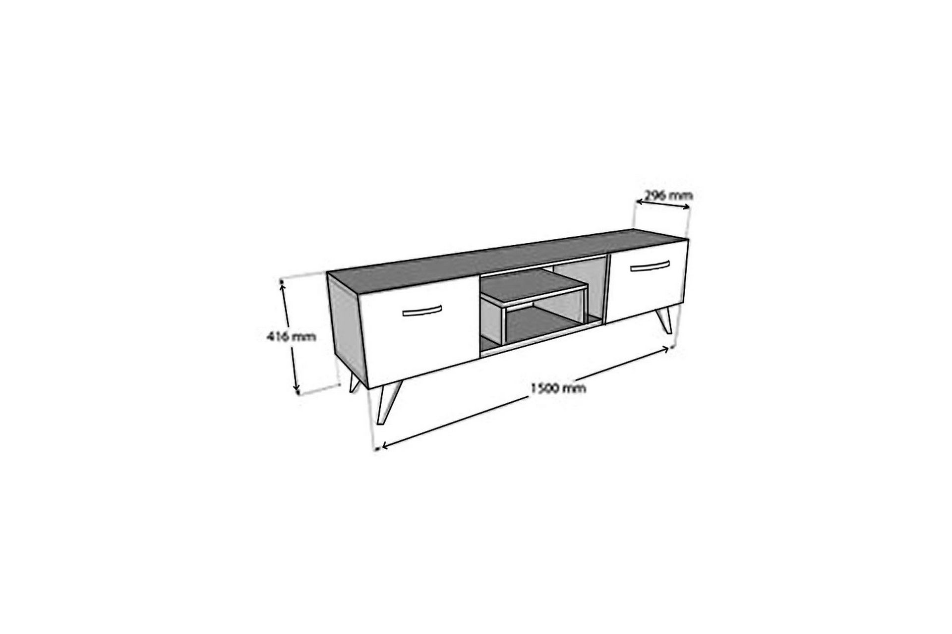 Irma TV-benk 150x29,6 cm Hvit - Hanah Home - Møbler - Mediamøbel & tv møbel - TV-benk & mediabenk