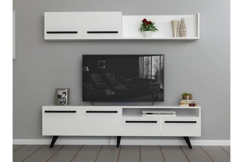 Mono TV-Møbelsett 180x22 cm Hvit - Hanah Home - Møbler - Mediamøbel & tv møbel - TV-møbelsett