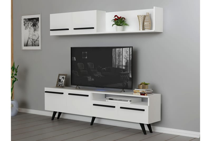 Mono TV-Møbelsett 180x22 cm Hvit - Hanah Home - Møbler - Mediamøbel & tv møbel - TV-møbelsett