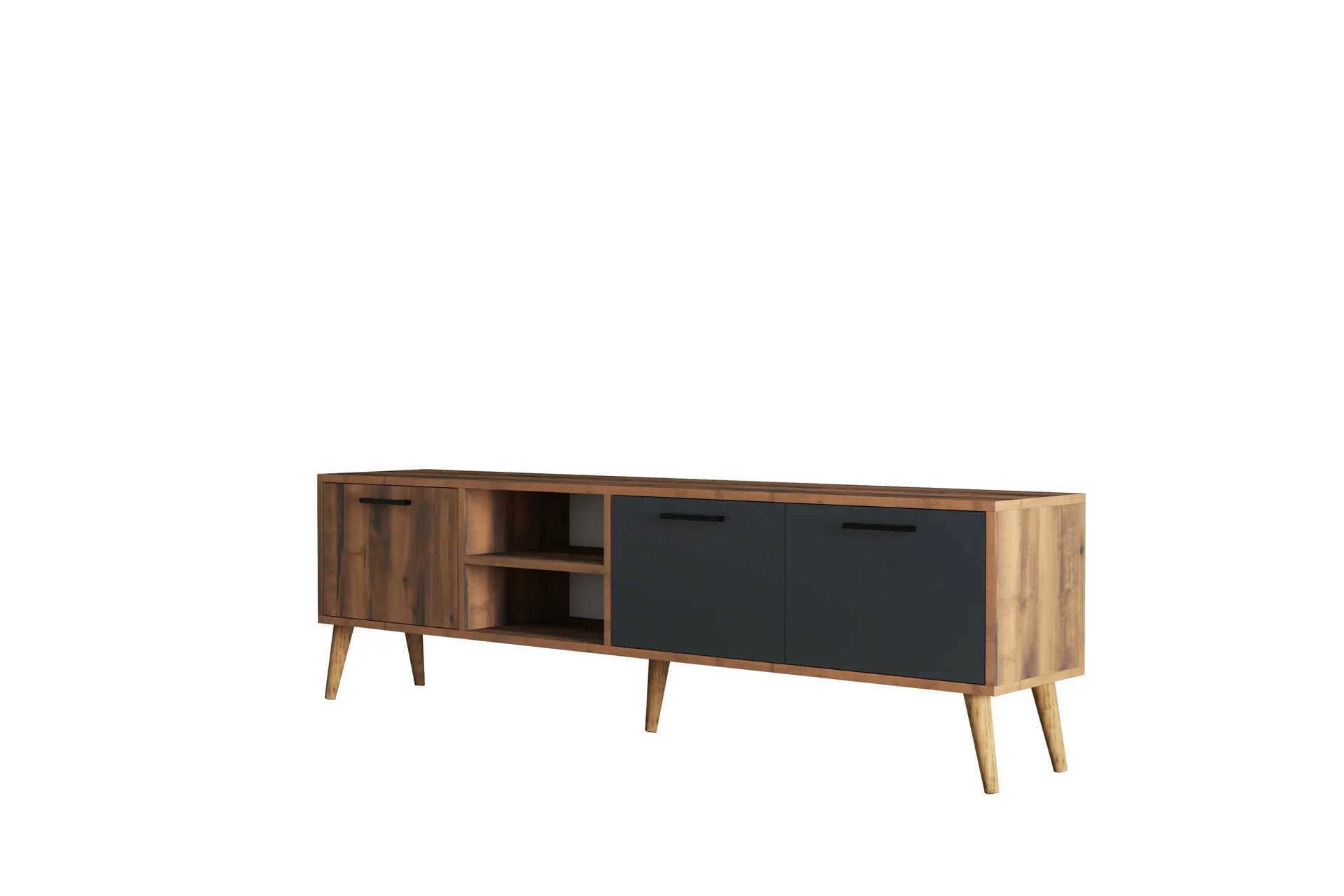 Essexa TV-benk 180x35 cm Brun/Svart - Hanah Home