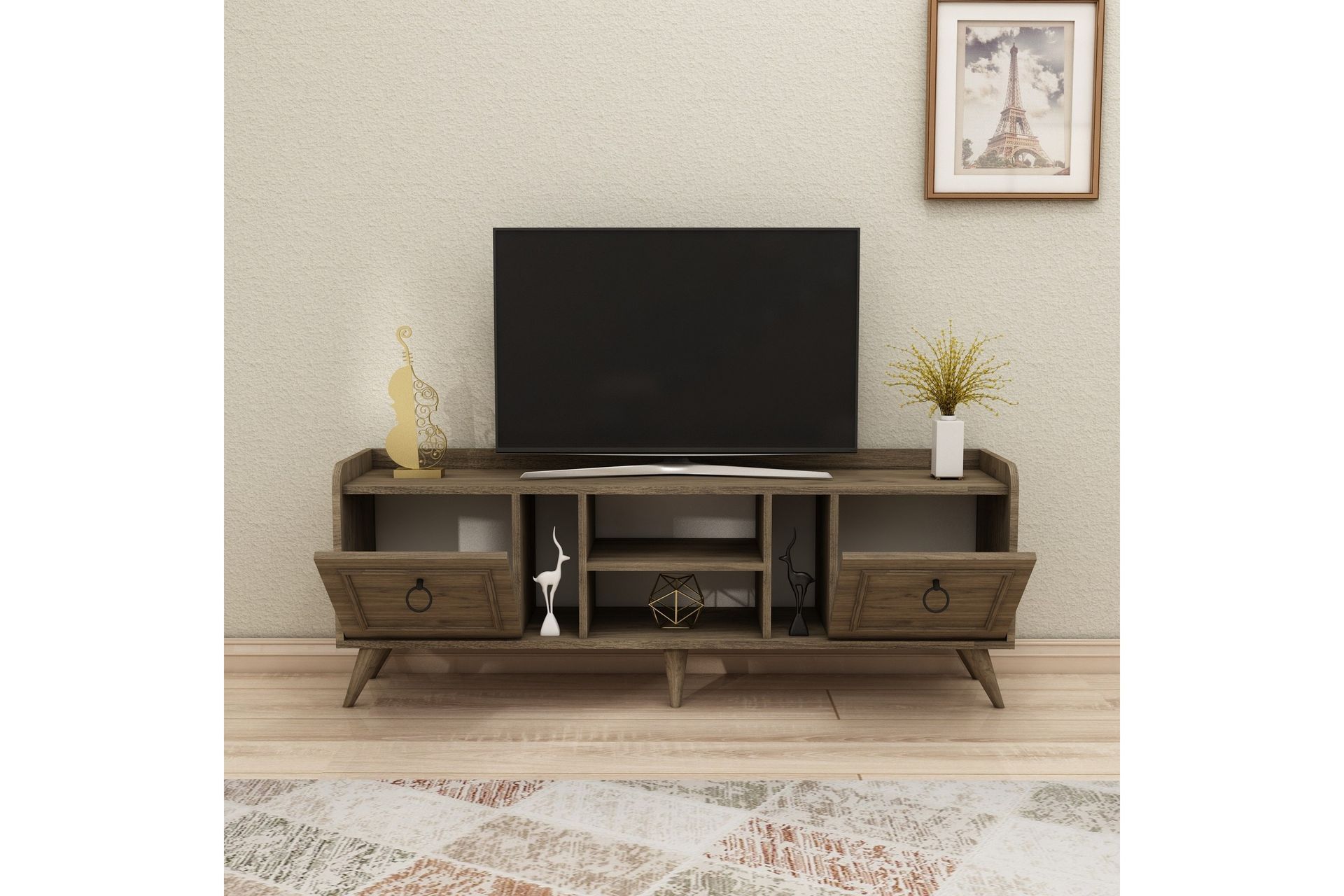 Irubhi TV-møbelsett 150x35 cm Brun - Hanah Home - Møbler - Mediamøbel & tv møbel - TV-møbelsett