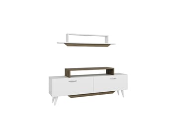 Fabrony TV-møbelsett 120x14,5 cm Hvit/Brun - Hanah Home - Møbler - Mediamøbel & tv møbel - TV-møbelsett