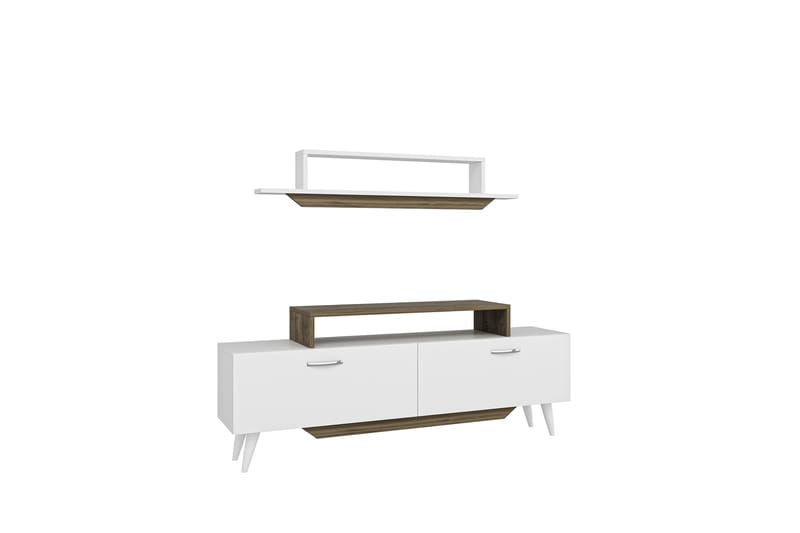 Fabrony TV-møbelsett 120x14,5 cm Hvit/Brun - Hanah Home - Møbler - Mediamøbel & tv møbel - TV-møbelsett