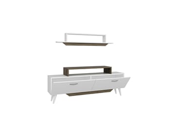 Fabrony TV-møbelsett 120x14,5 cm Hvit/Brun - Hanah Home - Møbler - Mediamøbel & tv møbel - TV-m�øbelsett