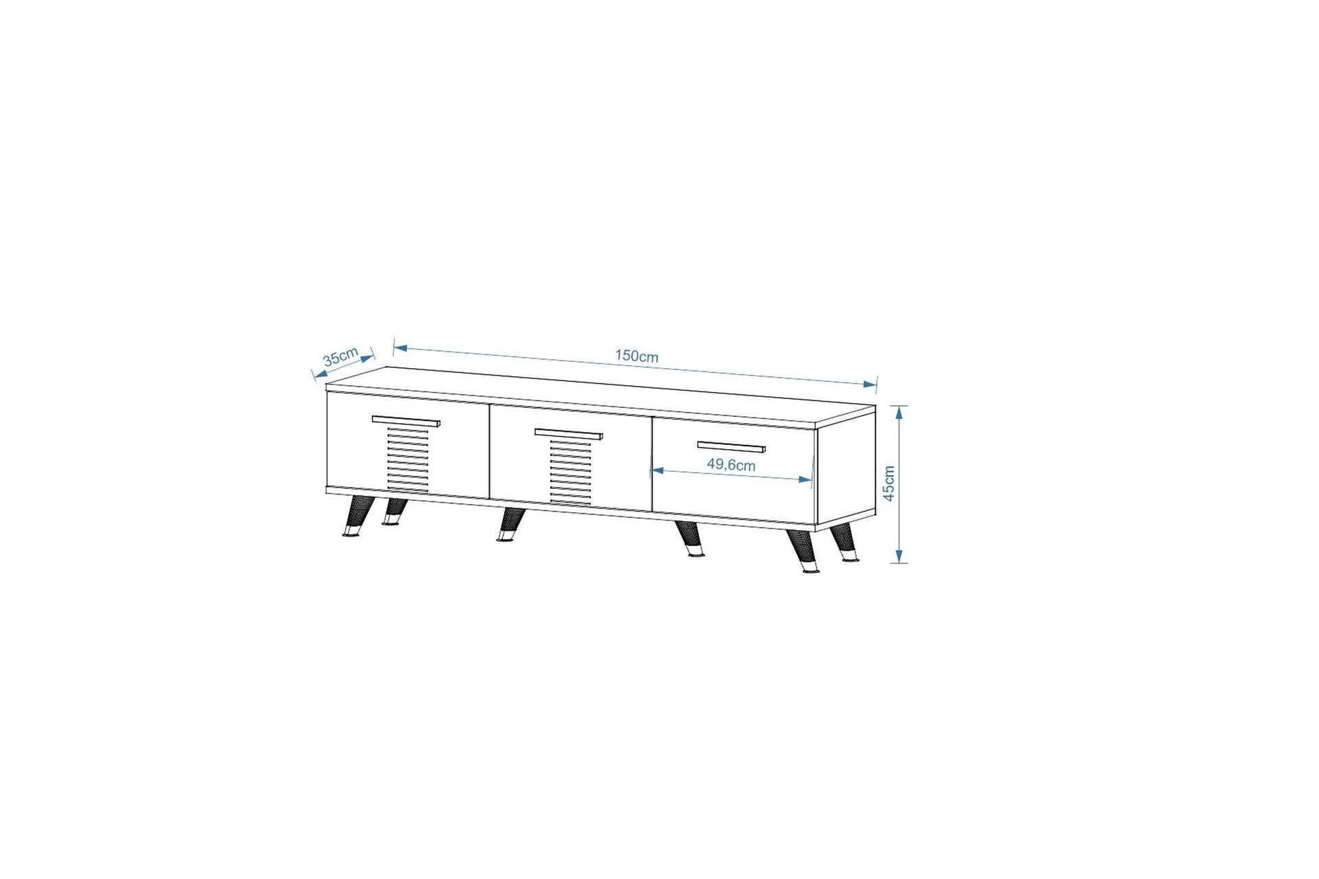Asimo TV-Benk 150x35 cm Brun/Hvit - Hanah Home - Møbler - Mediamøbel & tv møbel - TV-benk & mediabenk