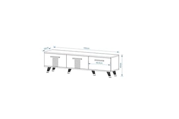 Asimo TV-Benk 150x35 cm Brun/Hvit - Hanah Home - Møbler - Mediamøbel & tv møbel - TV-benk & mediabenk