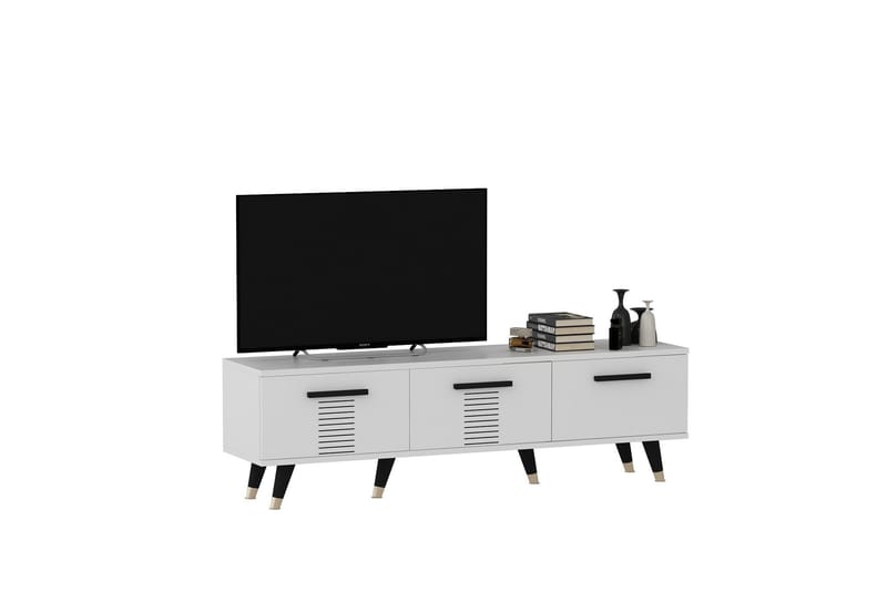 Asimo TV-benk 150x35 cm Hvit - Hanah Home - Møbler - Mediamøbel & tv møbel - TV-benk & mediabenk