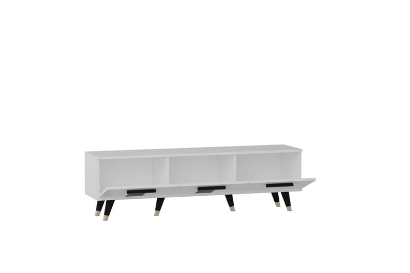Asimo TV-benk 150x35 cm Hvit - Hanah Home - Møbler - Mediamøbel & tv møbel - TV-benk & mediabenk