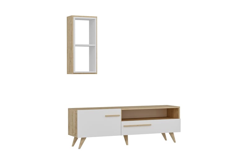 Zera TV-møbelsett 150x35 cm Brun/Hvit - Hanah Home - Møbler - Mediamøbel & tv møbel - TV-møbelsett