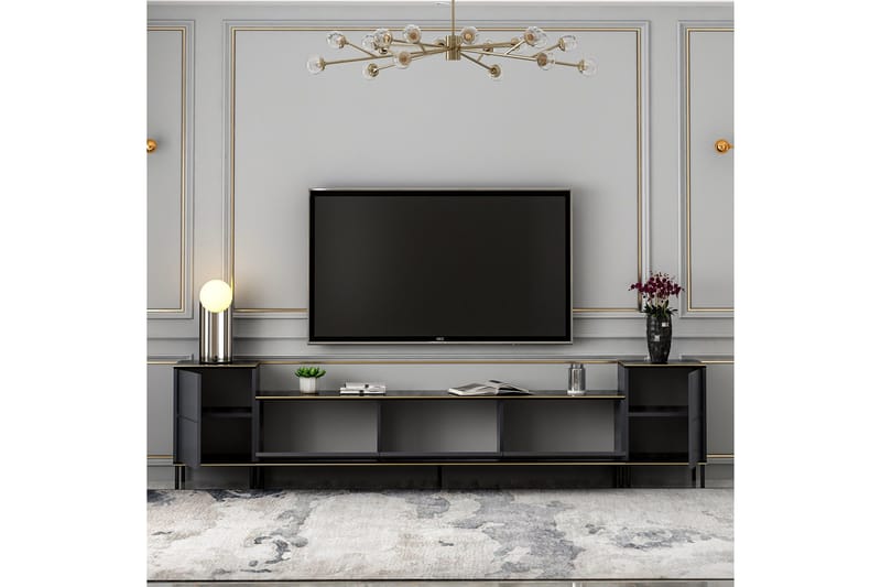 Imaj TV-møbelsett 180x35 cm Svart - Hanah Home - Møbler - Mediamøbel & tv møbel - TV-møbelsett