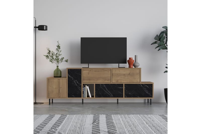 Hermes Tv-möbelset 171,2x35,6 cm Beige Brown/Black - Møbler - Mediamøbel & tv møbel - TV-benk & mediabenk