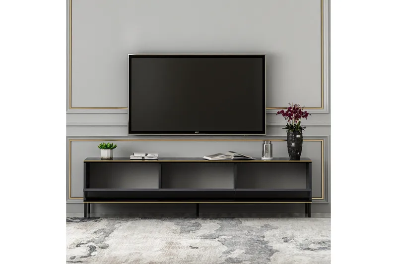 Imaj TV-benk 180x35 cm Svart - Hanah Home - Møbler - Mediamøbel & tv møbel - TV-benk & mediabenk
