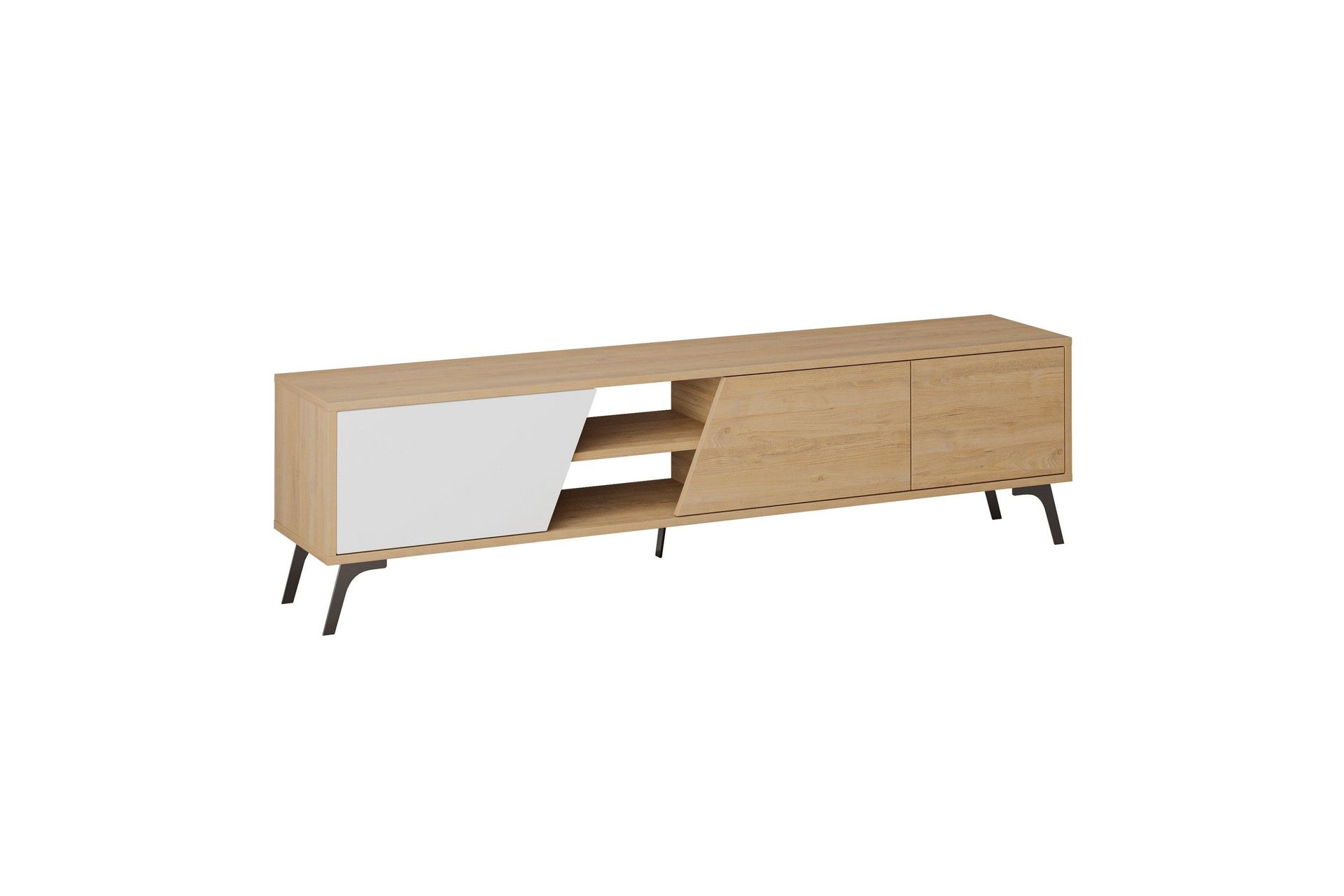 Fiona TV-benk 180x35,6 cm Brun/Hvit - Hanah Home