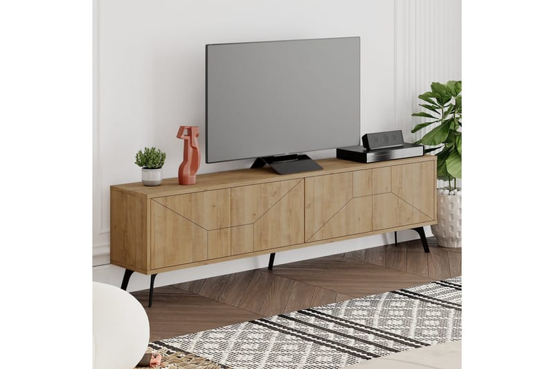 Dune TV-benk 180x29,6 cm Brun - Hanah Home - Møbler - Mediamøbel & tv møbel - TV-benk & mediabenk