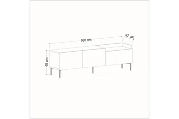 Mijara TV-benk 160x37 cm Svart - Hanah Home - Møbler - Mediamøbel & tv møbel - TV-benk & mediabenk