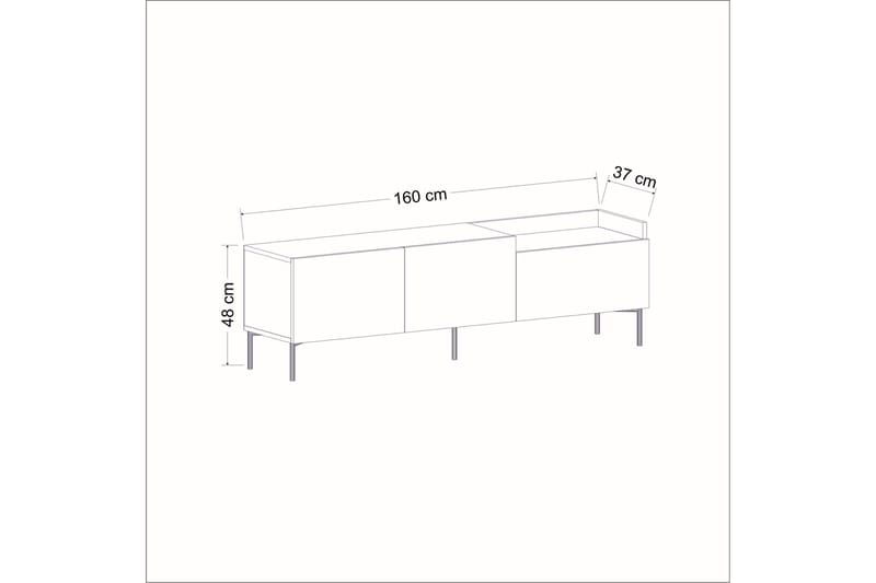 Mijara TV-benk 160x37 cm Svart - Hanah Home - Møbler - Mediamøbel & tv møbel - TV-benk & mediabenk