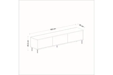 Imaj TV-benk 180x35 cm Svart - Hanah Home - Møbler - Mediamøbel & tv møbel - TV-benk & mediabenk