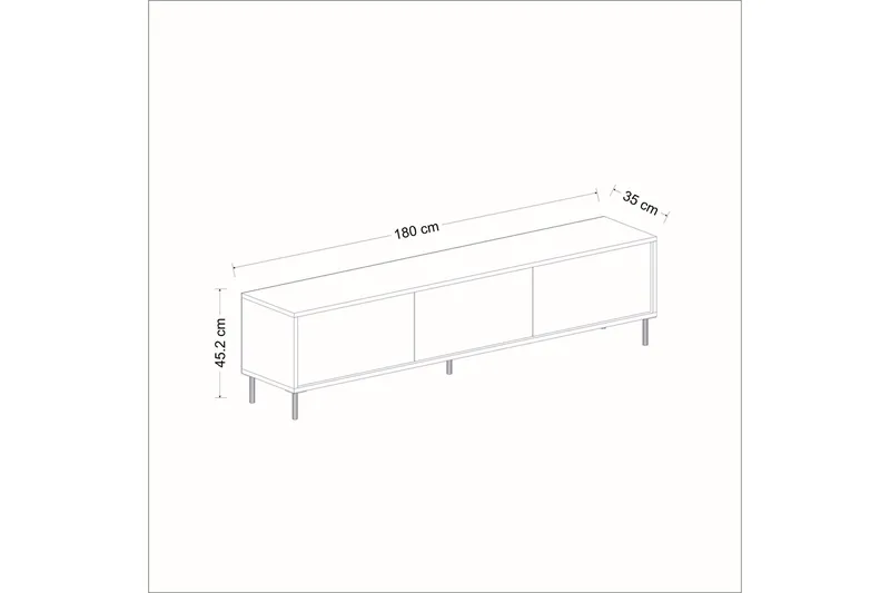 Imaj TV-benk 180x35 cm Svart - Hanah Home - Møbler - Mediamøbel & tv møbel - TV-benk & mediabenk