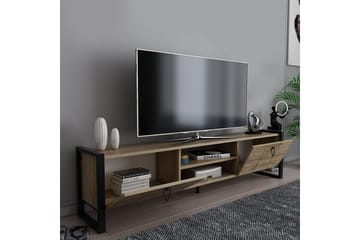 Abbas Gulvstående TV-benk 184 cm med Oppbevaring i Eik - Beige - Møbler - Mediamøbel & tv møbel - TV-benk & mediabenk