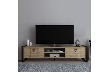 Abbas Gulvstående TV-benk 184 cm med Oppbevaring i Eik - Beige - Møbler - Mediamøbel & tv møbel - TV-benk & mediabenk