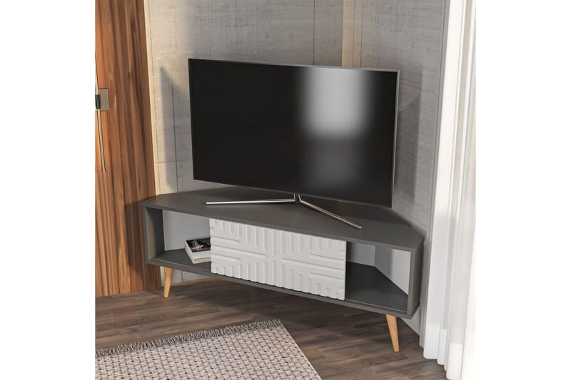 Abbas TV-benk 140 cm - Antrasitt/Hvit - Møbler - Mediamøbel & tv møbel - TV-benk & mediabenk