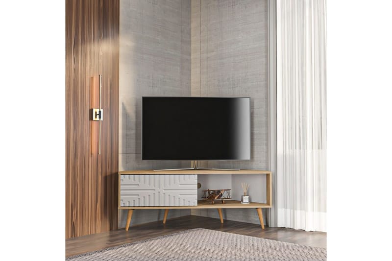 Abbas TV-benk 140 cm - Eik/Hvit - Møbler - Mediamøbel & tv møbel - TV-benk & mediabenk