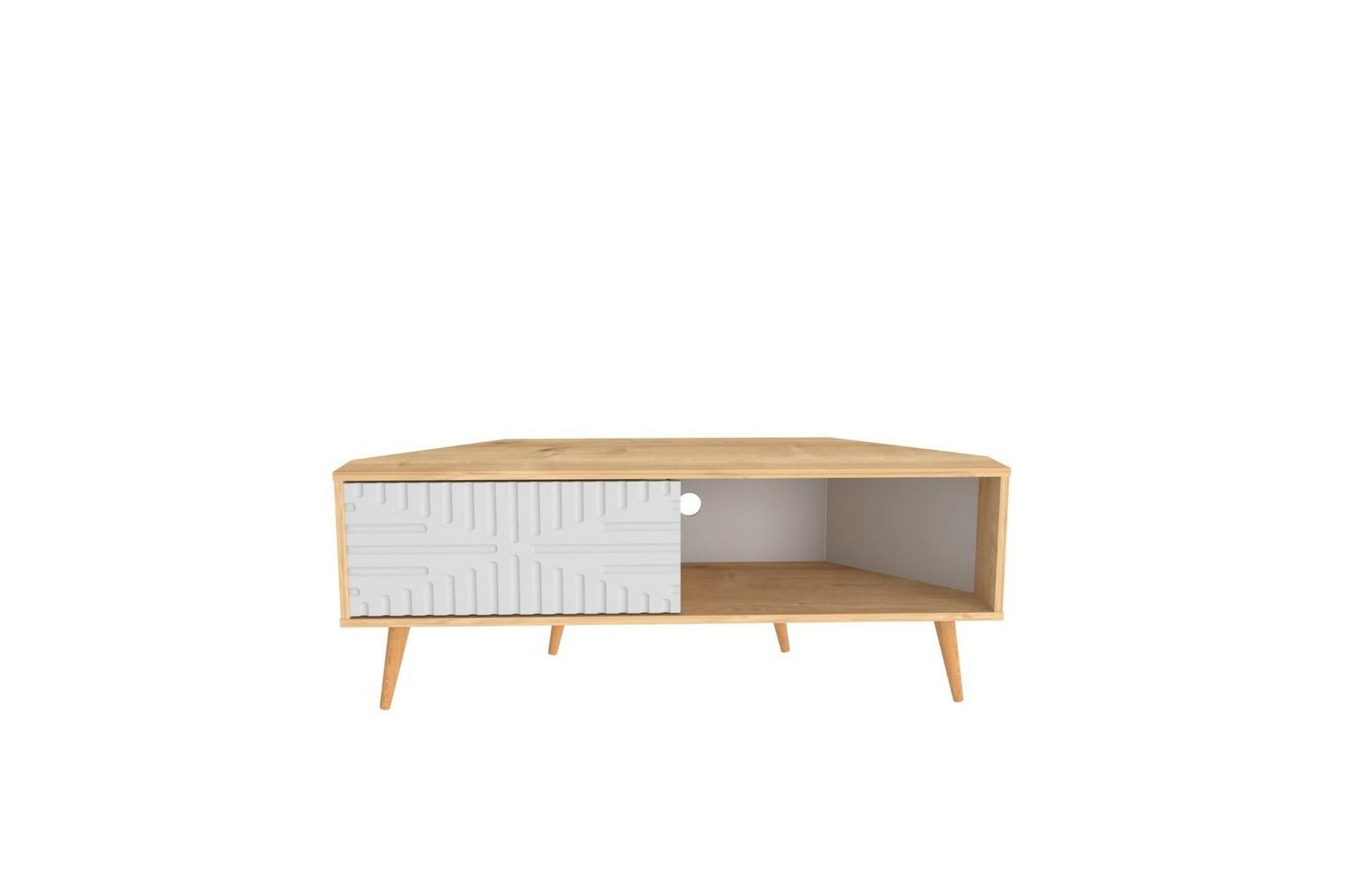 Abbas TV-benk 140 cm - Eik/Hvit