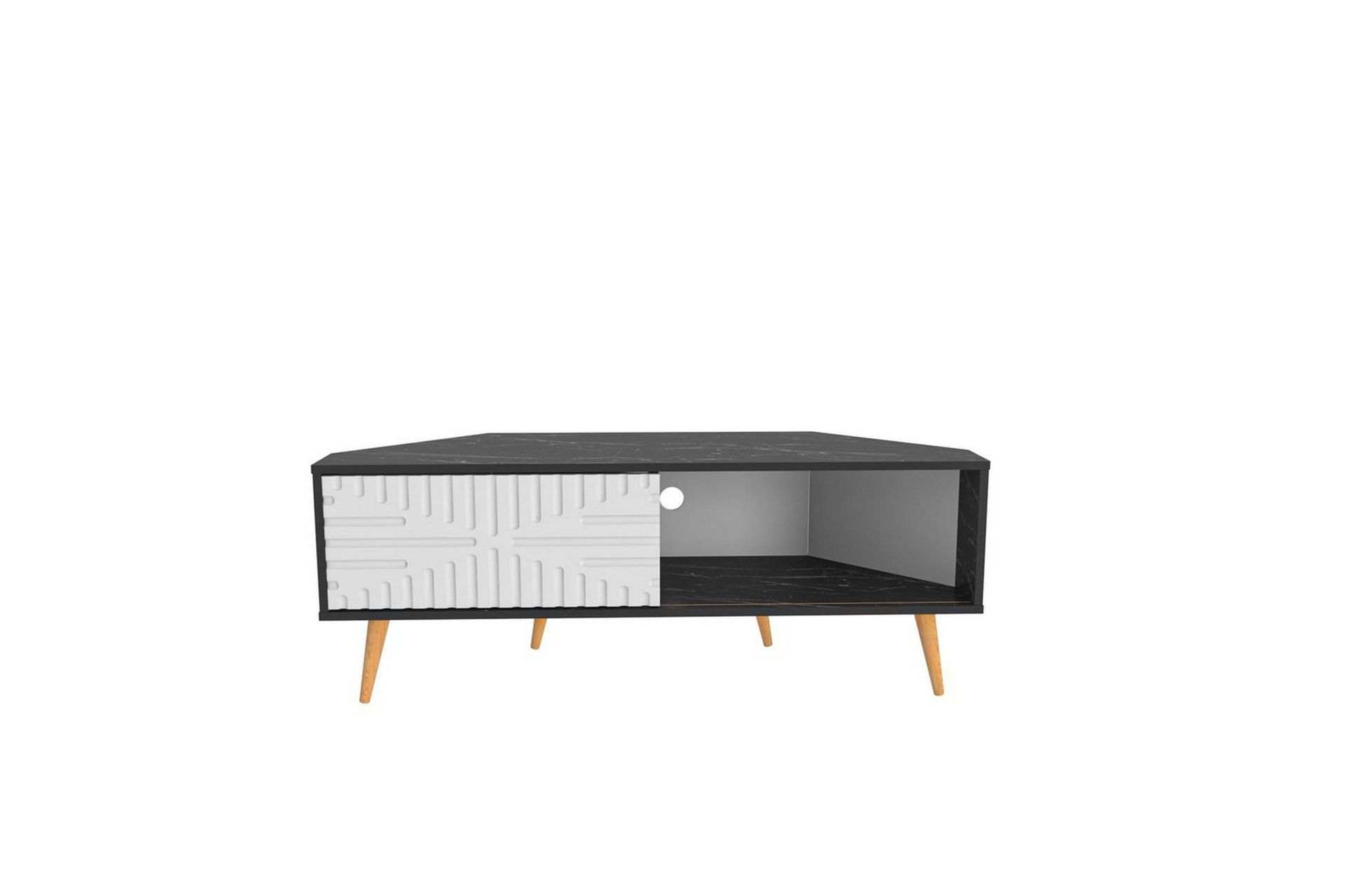 Abbas TV-benk 140 cm - Sort/Hvit