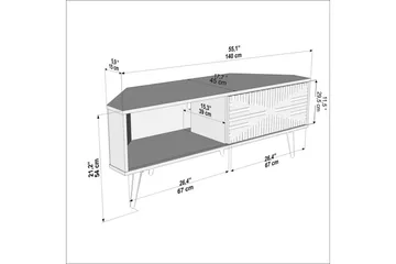 Abbas TV-benk 140 cm - Sort/Hvit - Møbler - Mediamøbel & tv møbel - TV-benk & mediabenk