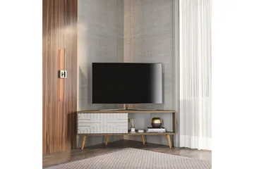 Abbas TV-benk 140 cm - Valnøtt/Hvit - Møbler - Mediamøbel & tv møbel - TV-benk & mediabenk