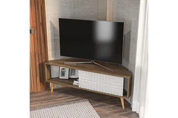 Abbas TV-benk 140 cm - Valnøtt/Hvit - Møbler - Mediamøbel & tv møbel - TV-benk & mediabenk