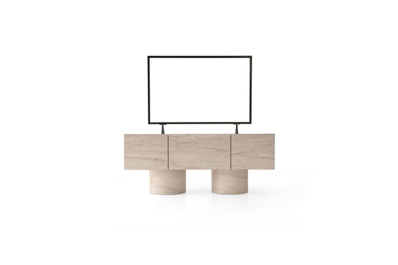 Abbas TV-benk 150 cm, Travertin