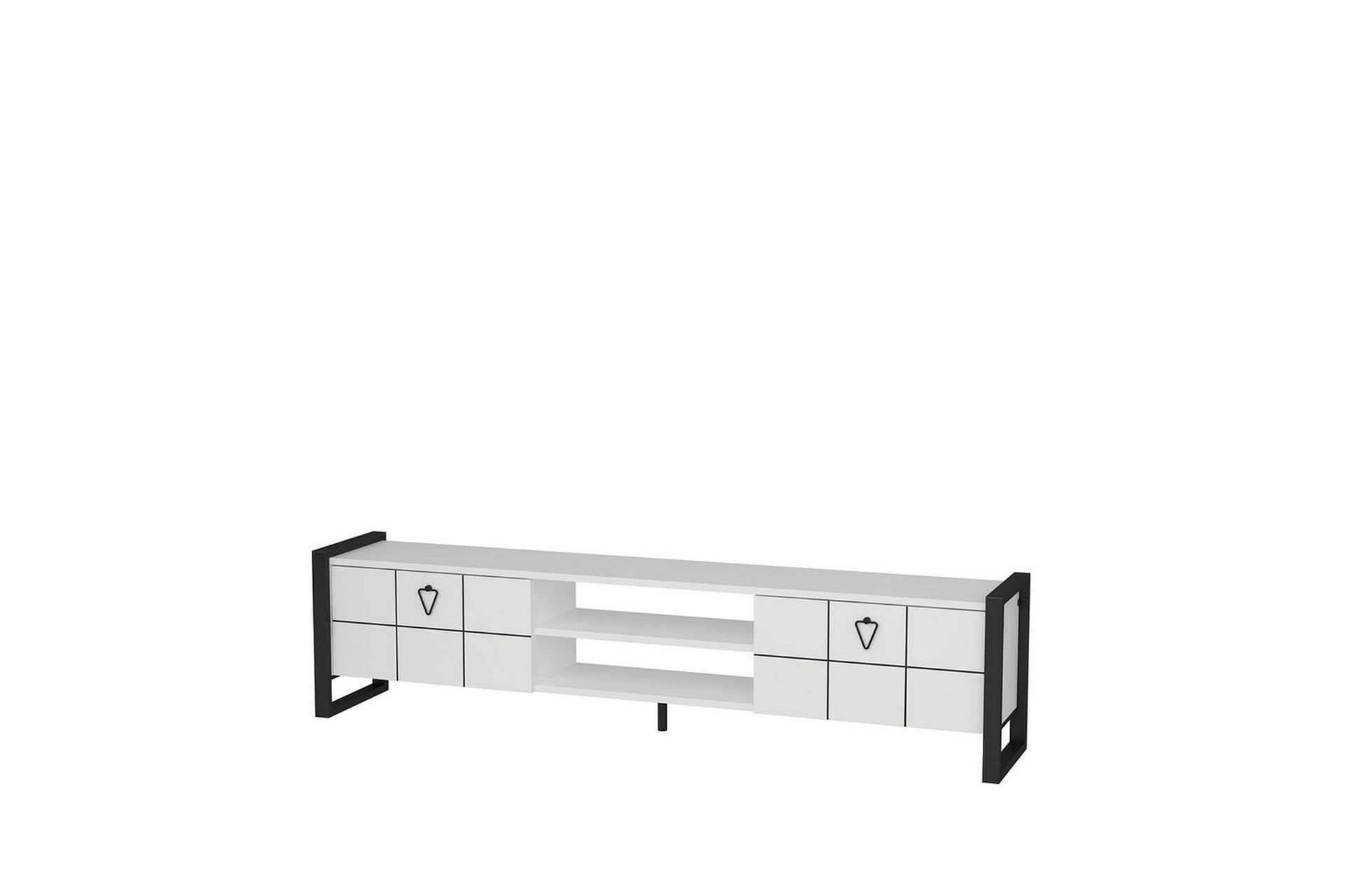 Abbas TV-benk 184 cm - Hvit/Sort