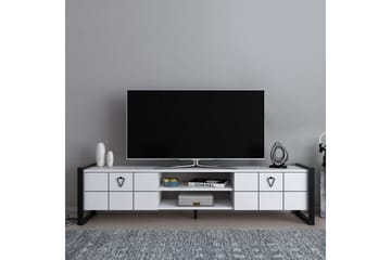 Abbas TV-benk 184 cm - Hvit/Sort - Møbler - Mediamøbel & tv møbel - TV-benk & mediabenk