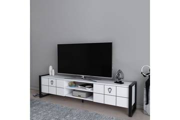 Abbas TV-benk 184 cm - Hvit/Sort - Møbler - Mediamøbel & tv møbel - TV-benk & mediabenk