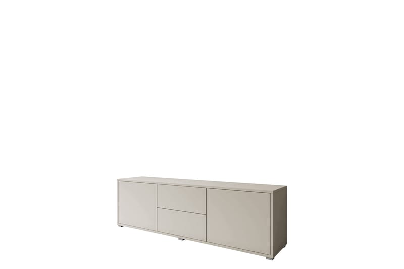 Agawal Gulvstående TV-benk 141 cm med Oppbevaring i Lakkert Tre, Beige