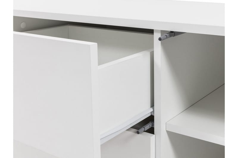 Agawal Gulvstående TV-benk 141 cm med Oppbevaring i Lakkert Tre - Beige - Møbler - Mediamøbel & tv møbel - TV-benk & mediabenk